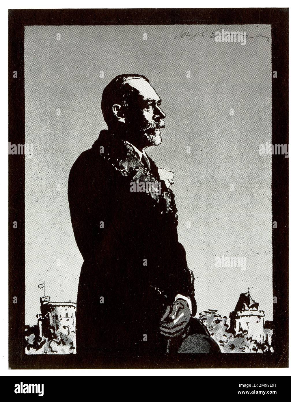 Gedenkporträt von König George V. Stockfoto