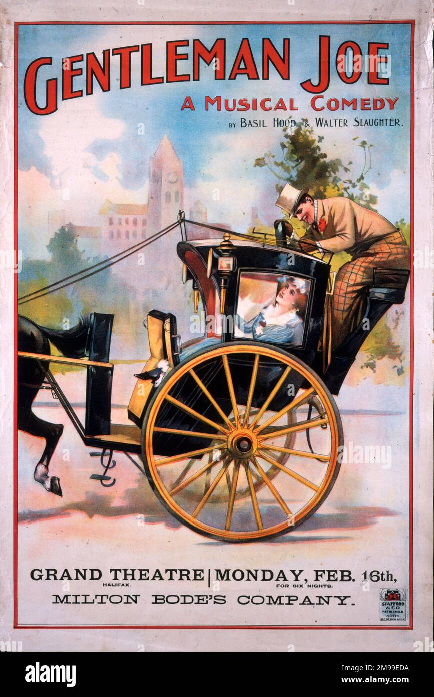 Poster, Gentleman Joe, eine Musical-Komödie, eine Milton Bode-Produktion im Grand Theatre. Stockfoto
