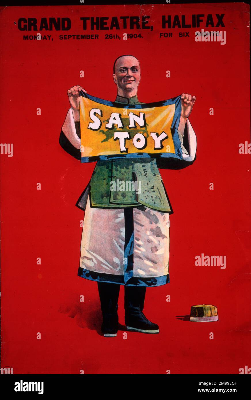 Poster, San Toy, Musical in Produktion im Grand Theatre, Halifax, Yorkshire. Stockfoto