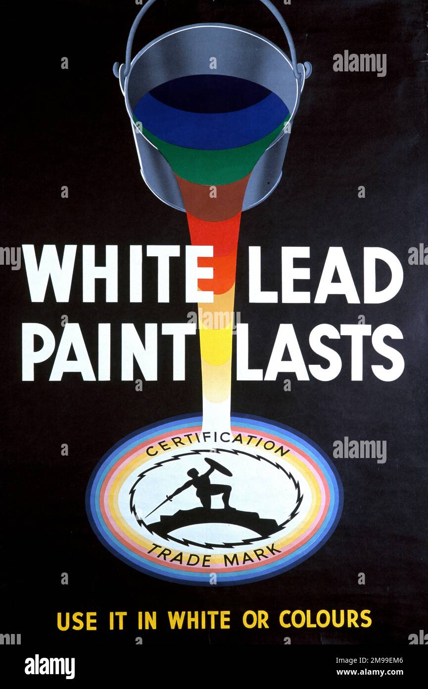 Werbeplakat, weiße Bleifarbe, in Weiß oder Farben verwendbar. Stockfoto