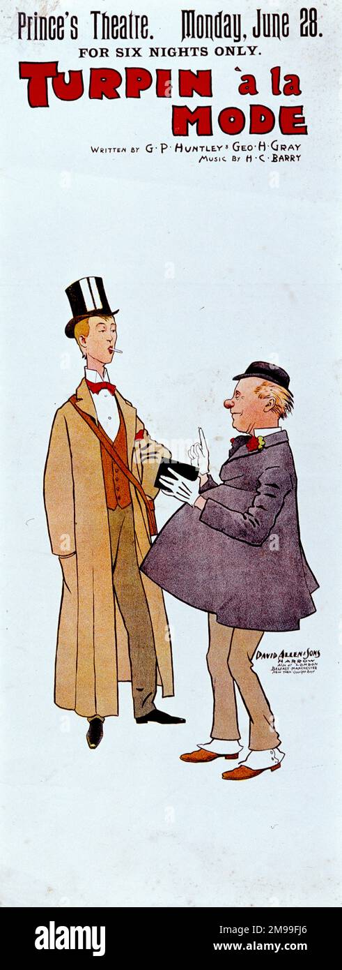 Poster, Turpin a la Mode, Prince's Theatre, London. Stockfoto