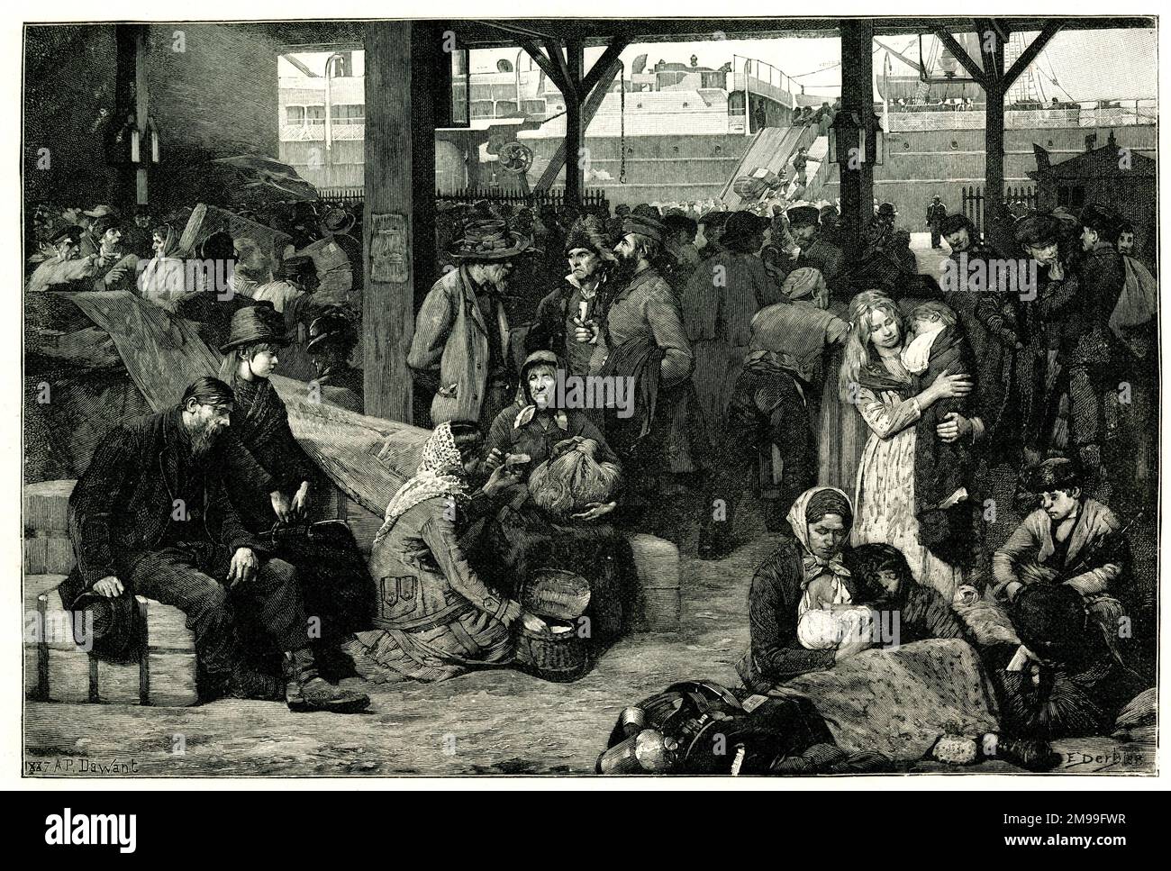 Ankunft der Emigranten, New York, USA. Stockfoto