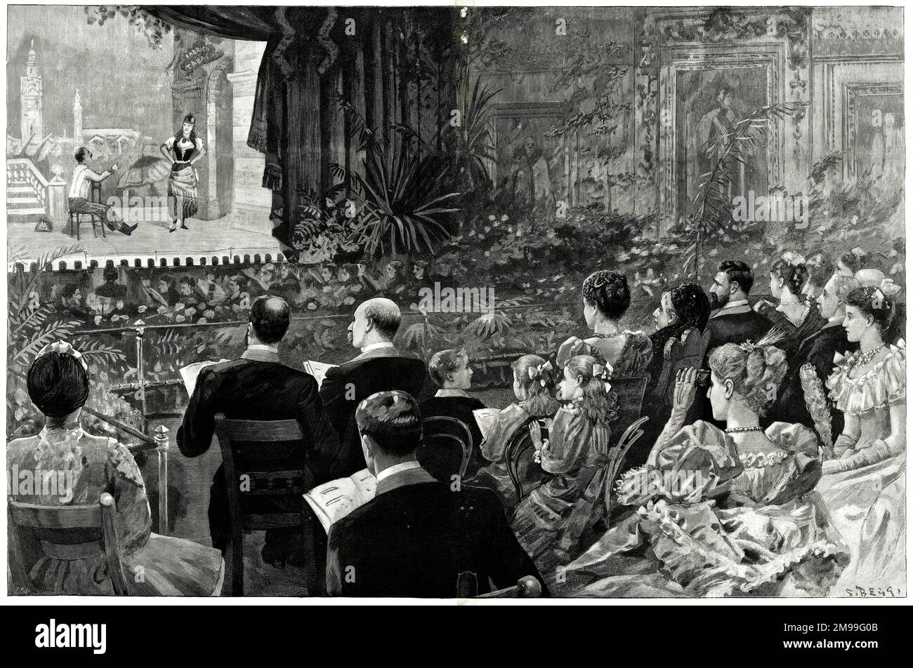 Bizets Oper Carmen trat vor Königin Victoria in der Waterloo Chamber im Windsor Castle auf. Stockfoto