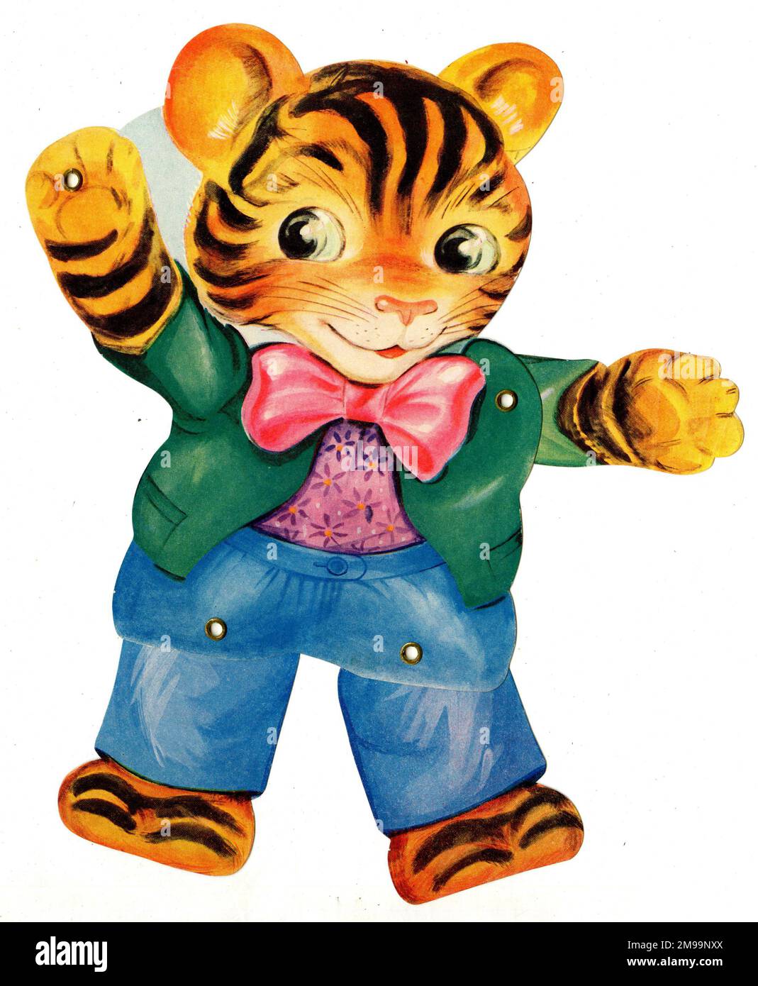 Artikulierte Tiger-Grußkarte. Stockfoto
