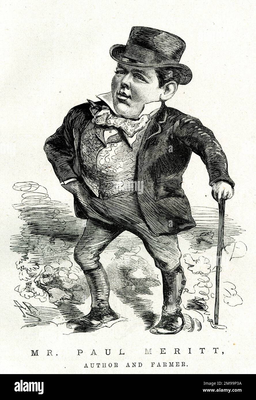 Cartoon, Paul Meritt (c1843-1895), Autor und Landwirt. Stockfoto