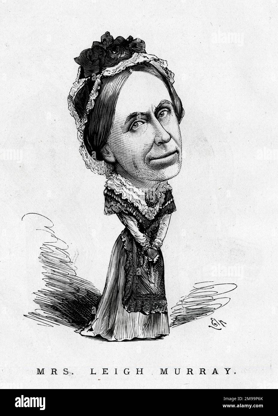 Cartoon, Frau Elizabeth Leigh Murray (1815-1892), englische Schauspielerin. Stockfoto