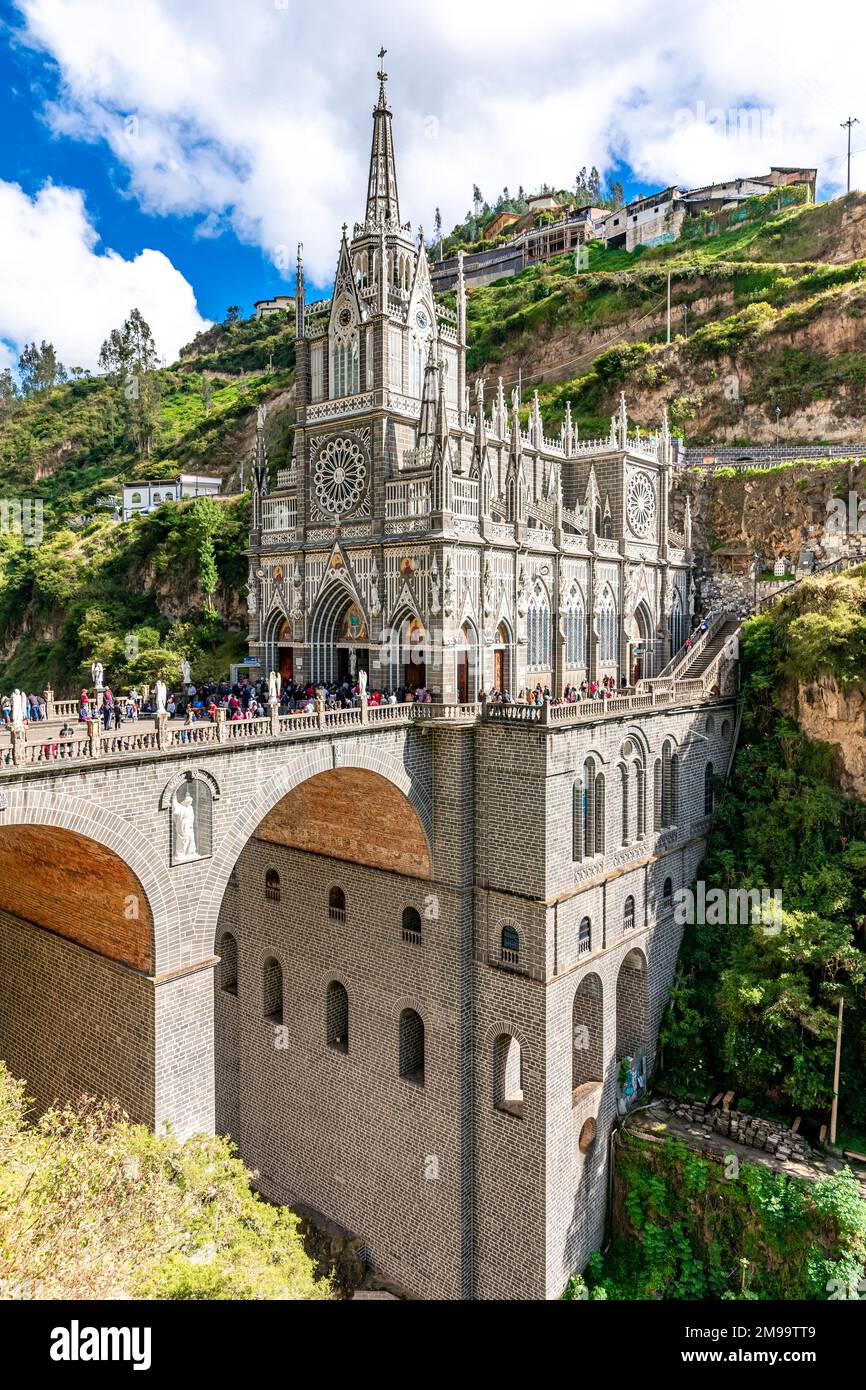 Kolumbien - 9. Oktober 2022: National Shrine Basilica of Our Lady of Las Lajas Stockfoto