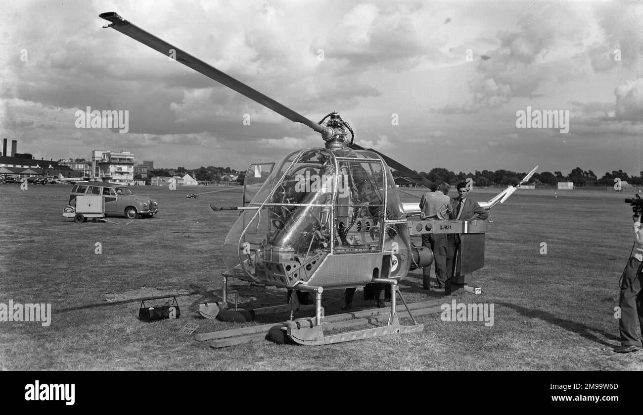 Versorgungsministerium Fairey Ultralight XJ924. Der Ultralight war ein Hubschrauber mit Kaltspitze und Strahltrieb, der für landwirtschaftliche und Nutzarbeiten bestimmt war. Stockfoto