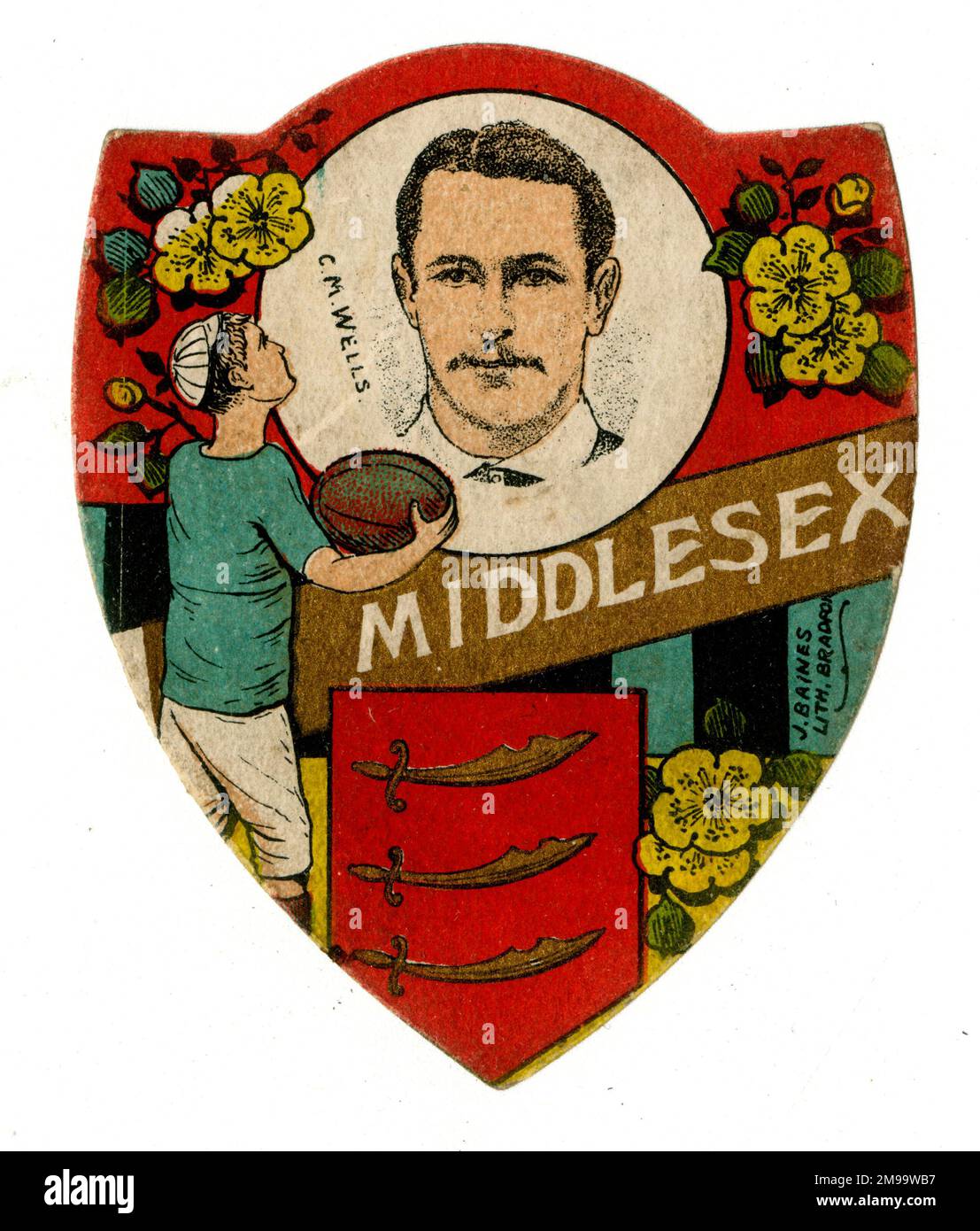 Cyril Mowbray Wells (1871-1963), Middlesex Rugby Player und erstklassiger Cricketspieler. Stockfoto