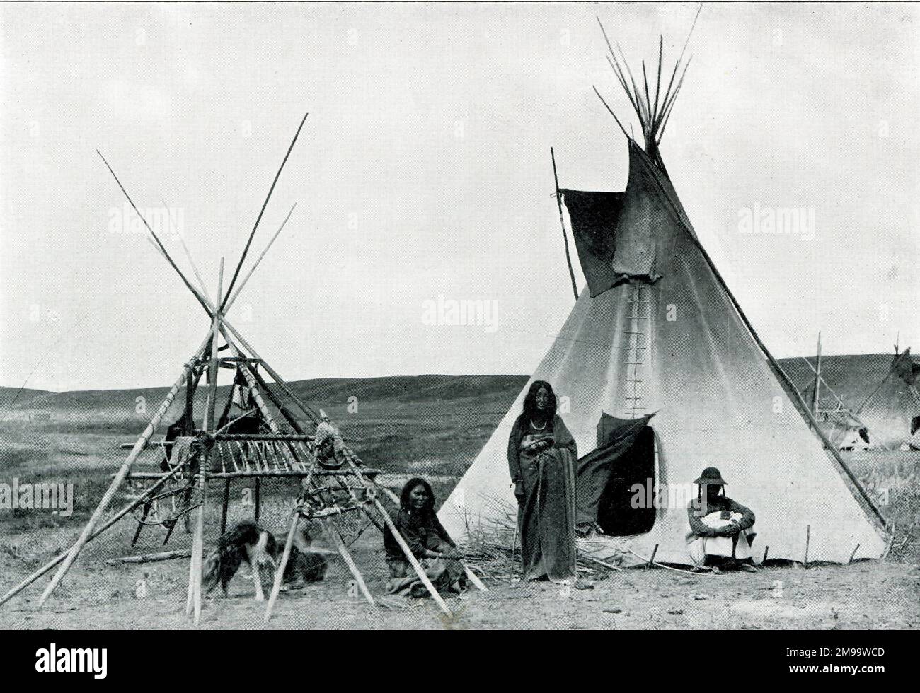 Indianerlager in Calgary, Kanada. Stockfoto