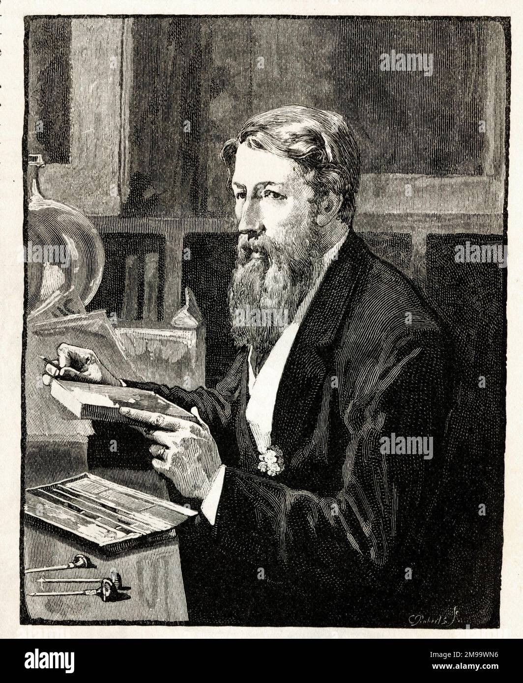 William Luson Thomas (1830-1900), britischer Holzgravierer und Gründer verschiedener Zeitungen, darunter The Graphic. Stockfoto