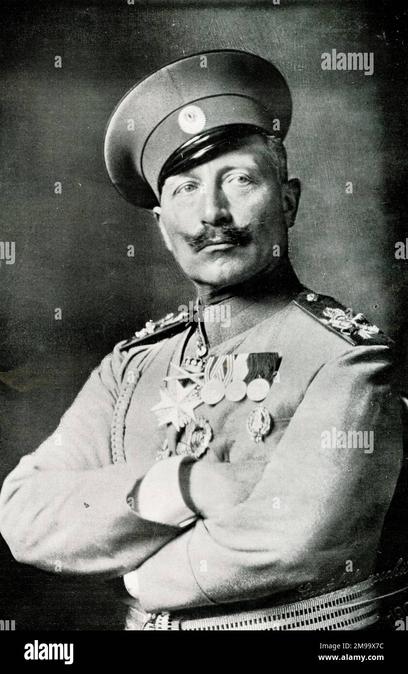 Kaiser Wilhelm II. In Militäruniform. Stockfoto