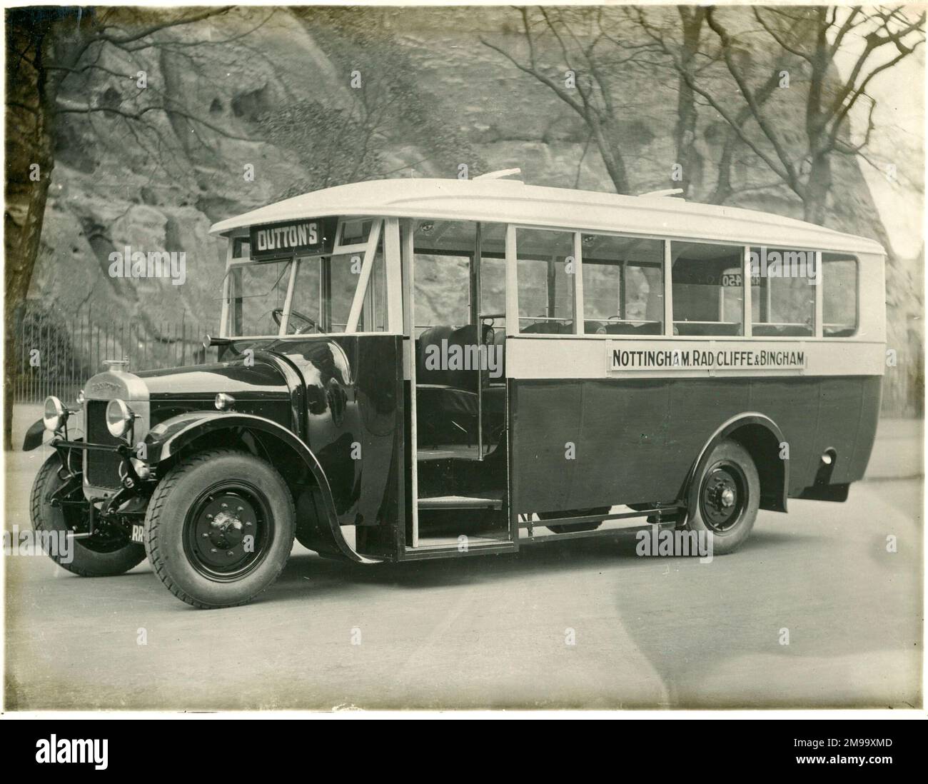 Nottingham, Radcliffe und Bingham C Ross 'Elysian' Bus, Dutton's. Stockfoto