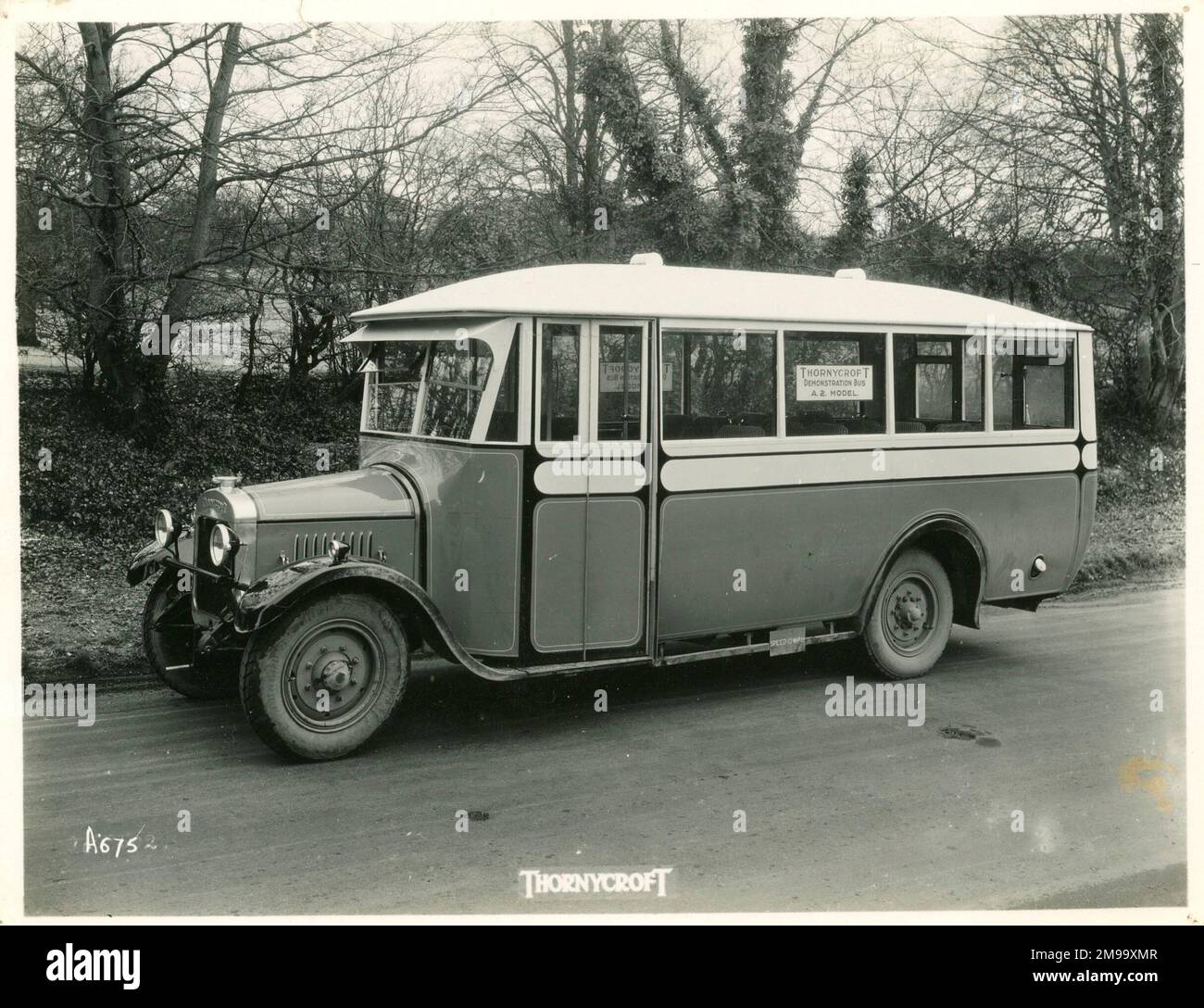 Thornycroft Demonstrationsbus, A2 Elysian Northern Counties. Stockfoto