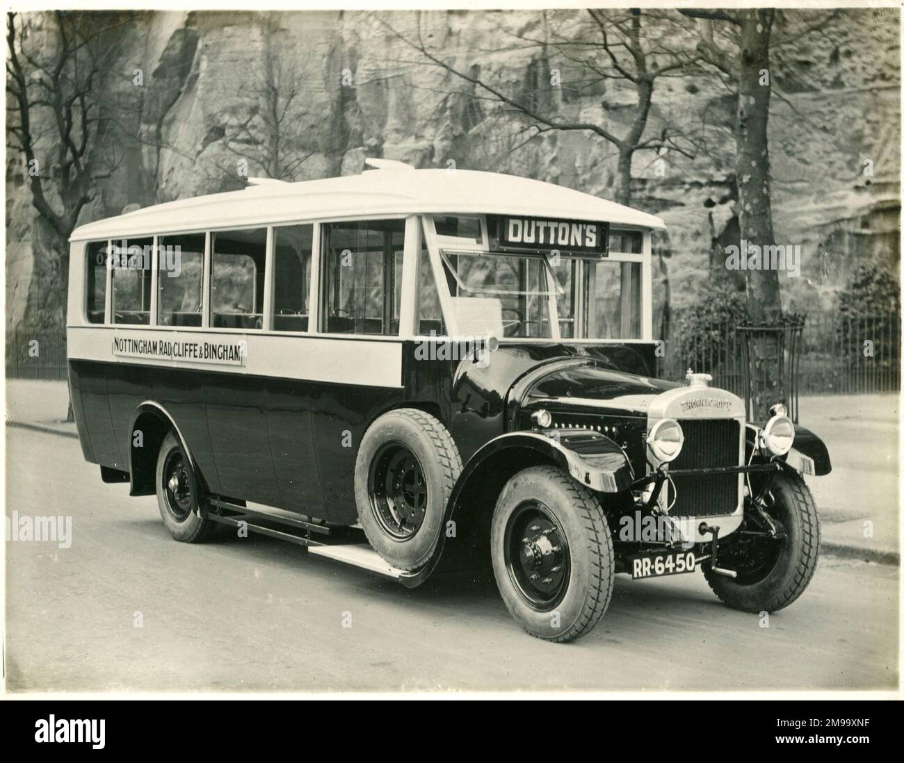 Nottingham, Radcliffe und Bingham C Ross 'Elysian' Bus, Dutton's. Stockfoto