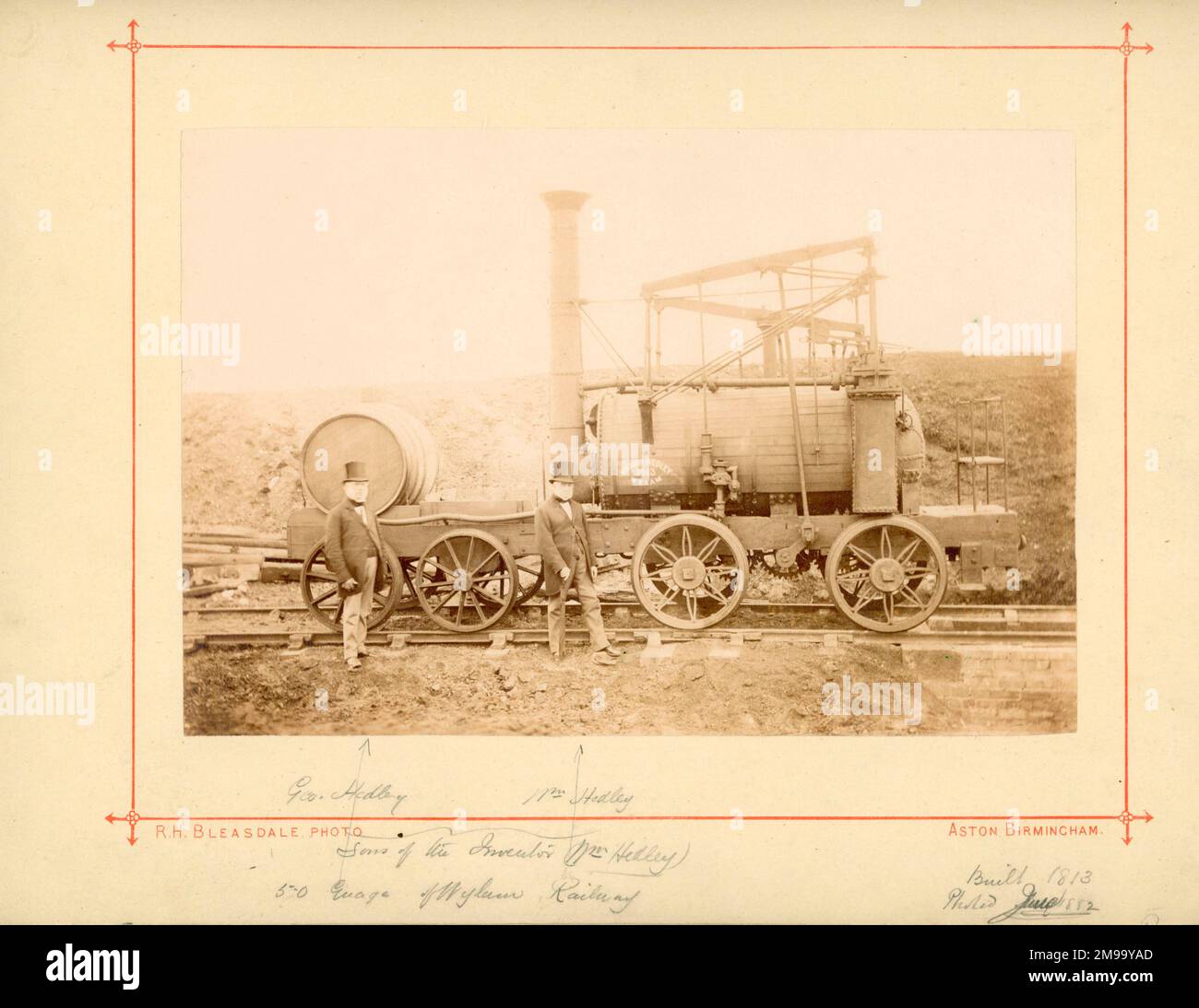 William Hedleys Motor, 1813. Gelistet in RE Bleasdales Locomotive Engines Katalog, Eintrag 1259. Sie wurde lange in Crag Head, Newcastle, gehalten und dort 1881 fotografiert. Seitdem im Museum in Edinburgh [laut Bleasdale]. Hedley's waren wohl die ersten Lokomotiven, die jeden Tag wirklich praktisch waren. Zum Stephenson-Strafvollzug. Stockfoto