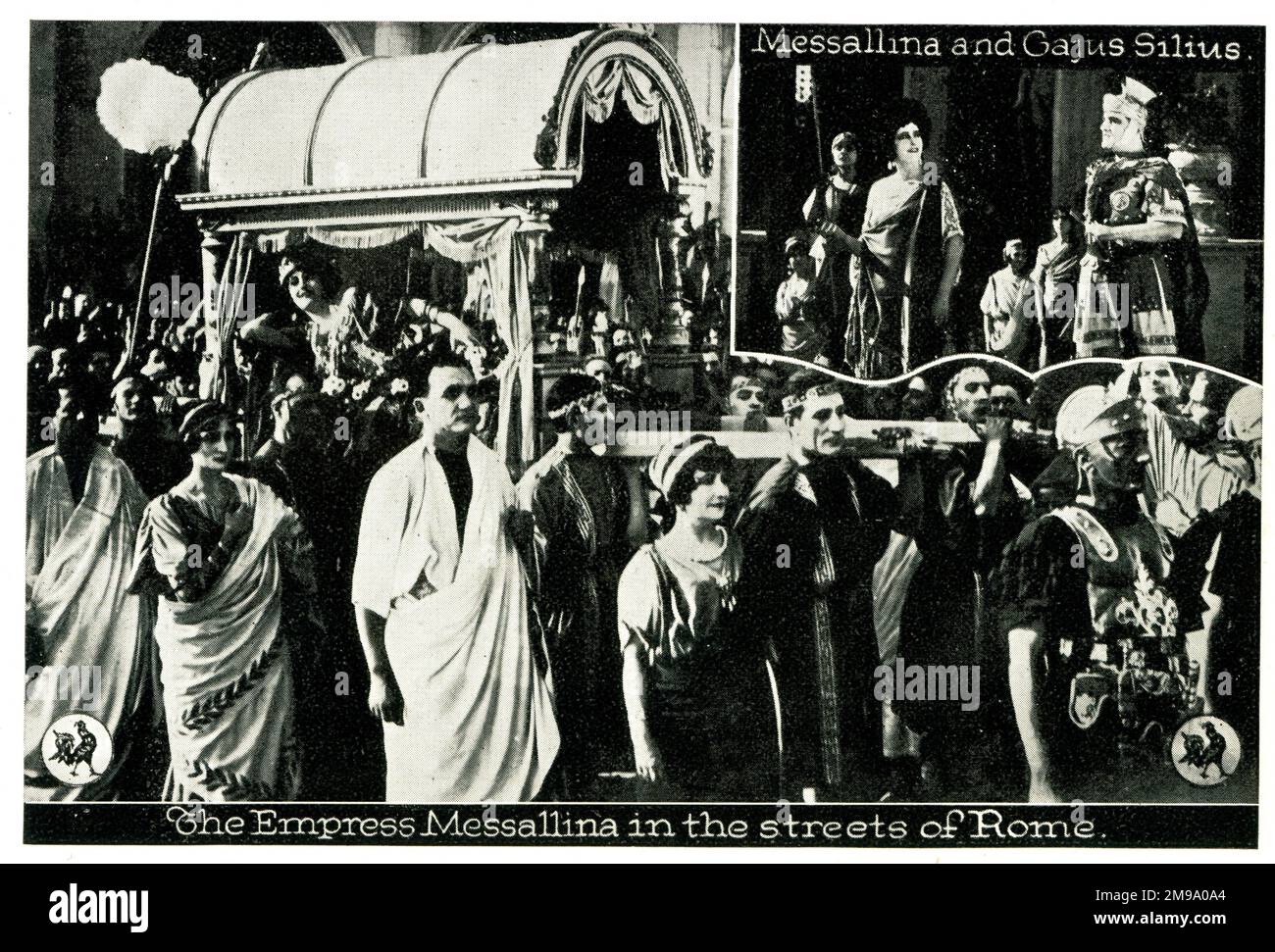 Stummfilm, Messalina oder der Fall einer Kaiserin 1923 in den Straßen Roms Stockfoto