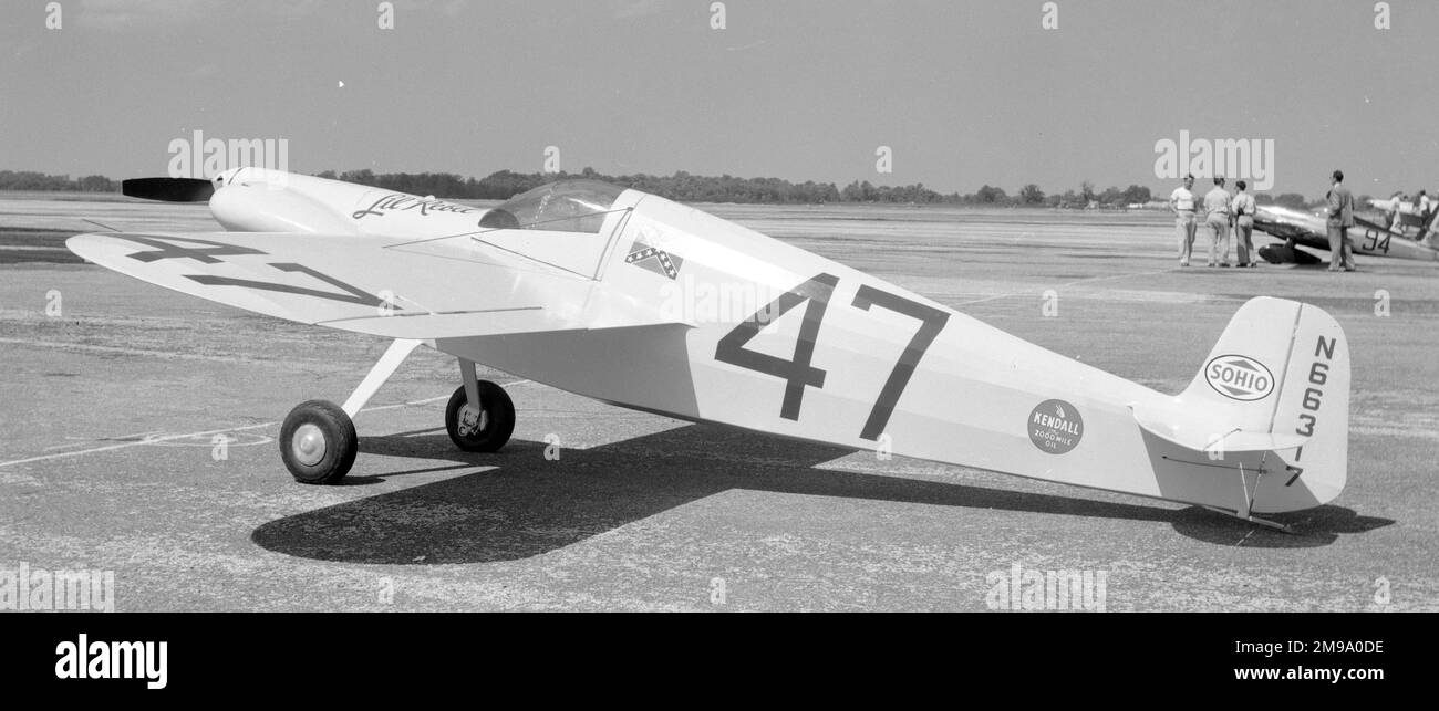 Pack Model C N66317 „Li'l Rebel“ Formel-1-Rennwagen; Rennen Nummer 47 1948 - Informationen: Entworfen und gebaut von Garland Pack of Nashville TN im Jahr 1948. Das Model C wurde von dem allgegenwärtigen 85hp Continental C85 angetrieben; Spanne: 16'0' (?> 17'2') Länge: 16'10', flog mit einer durchschnittlichen Renngeschwindigkeit von 191 mph. Sie heißt „Li'l Rebel“ und ist N66317 registriert. Sie wurde von Jimmy Wilson geflogen. Später als Wilson Li'l Rebel wiederaufgebaut, nachdem er beschädigt wurde. Stockfoto