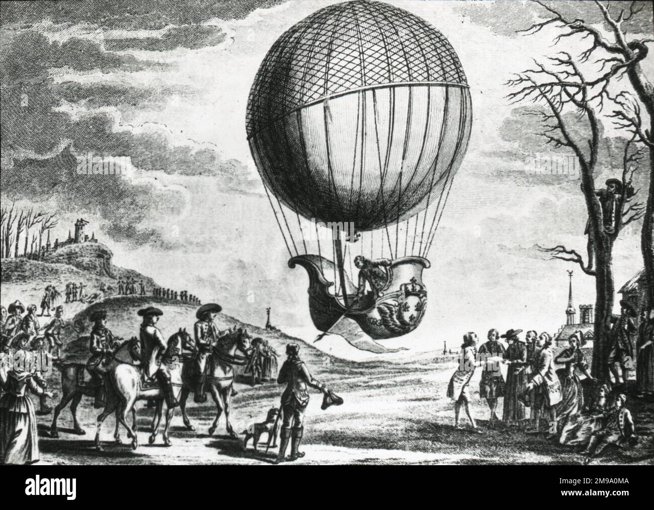 Erster Flug im Ballon Stockfoto