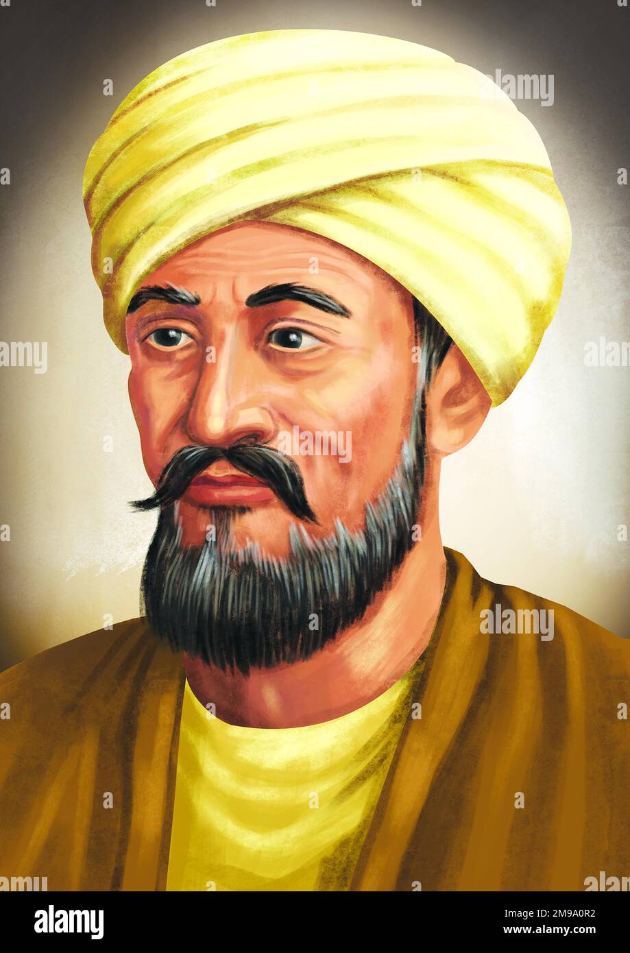 Muhammad al-Idrisi, marokkanischer arabischer muslimischer Geografie, Kartograf und Ägyptologe, der einige Zeit in Palermo, Sizilien, am Hof von König Roger II. Lebte Stockfoto