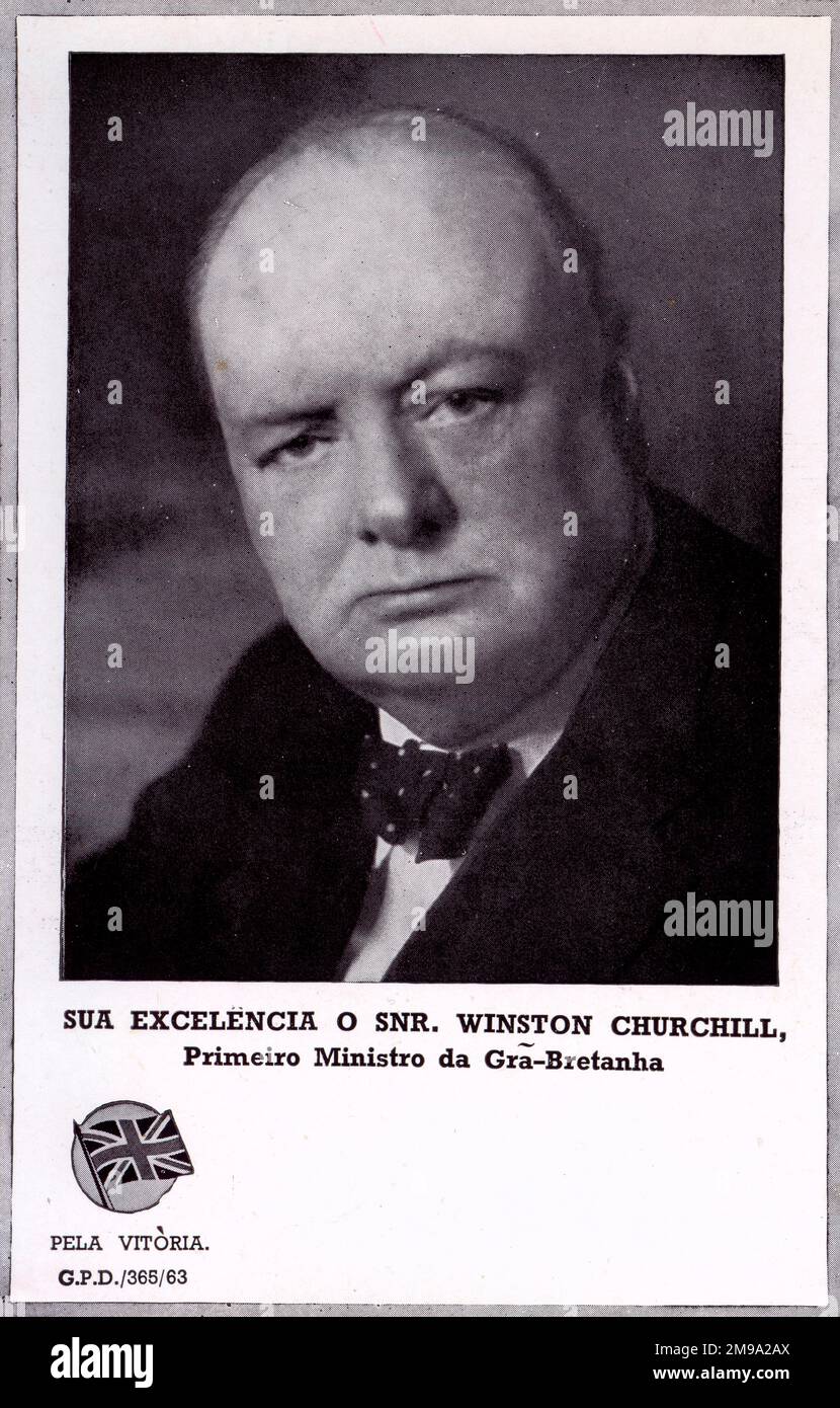Churchill - Britische Kriegspropaganda, Pub Portugiesisch Stockfoto