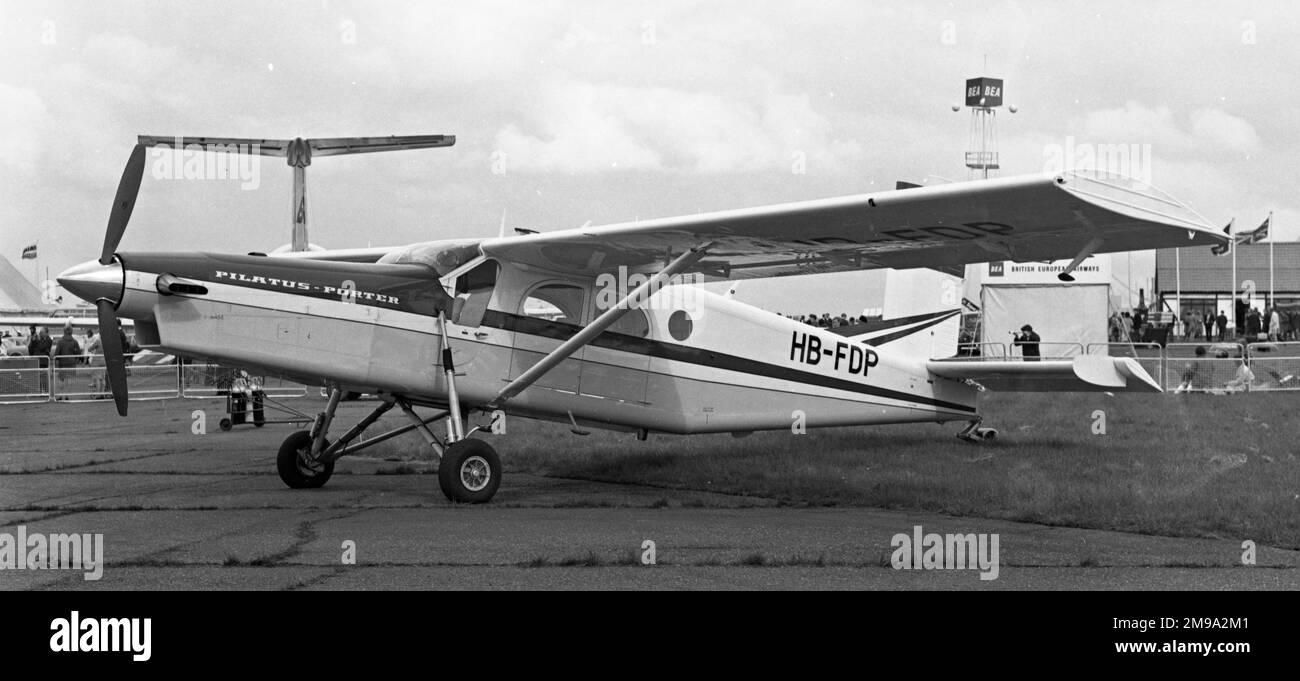 Pilatus PC-6-B Turbo-Porter HB-FDP auf der Biggin Hill Air Fair Stockfoto