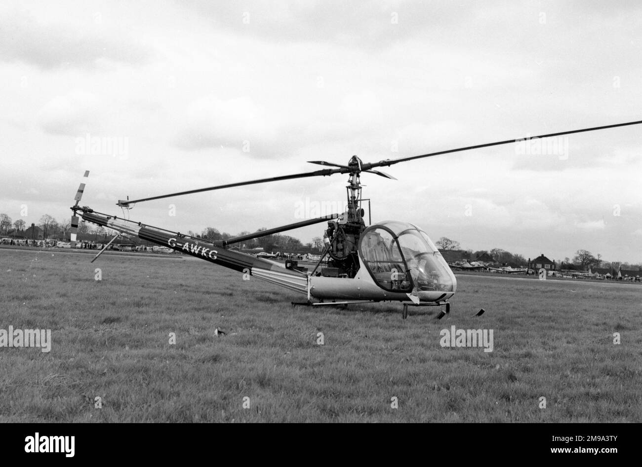 Hiller UH-12B G-AWKG (msn 669) in Southend Stockfoto