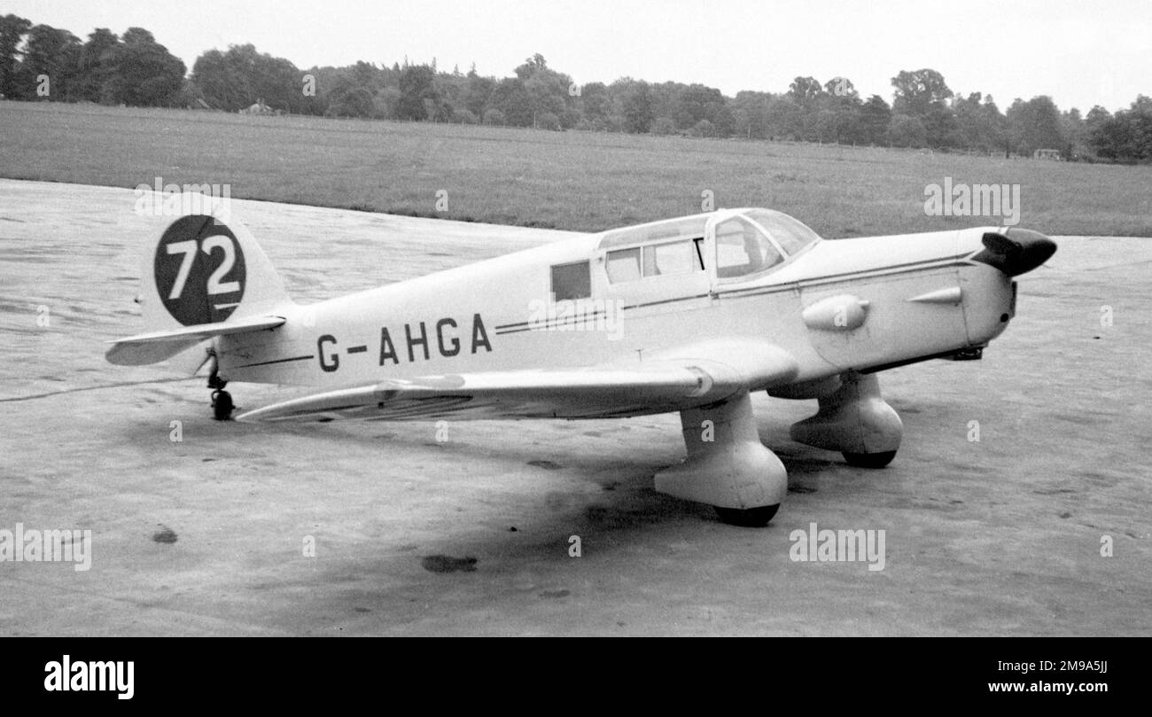 Percival Proctor 3 G-AHGA (ehemals LZ704) wurde am 7. Juni 1946 registriert, nahm an National Air Races mit dem Rennen Nr. 72 Teil und wurde im September 1963 in Elstree aus dem Register gestrichen. Stockfoto
