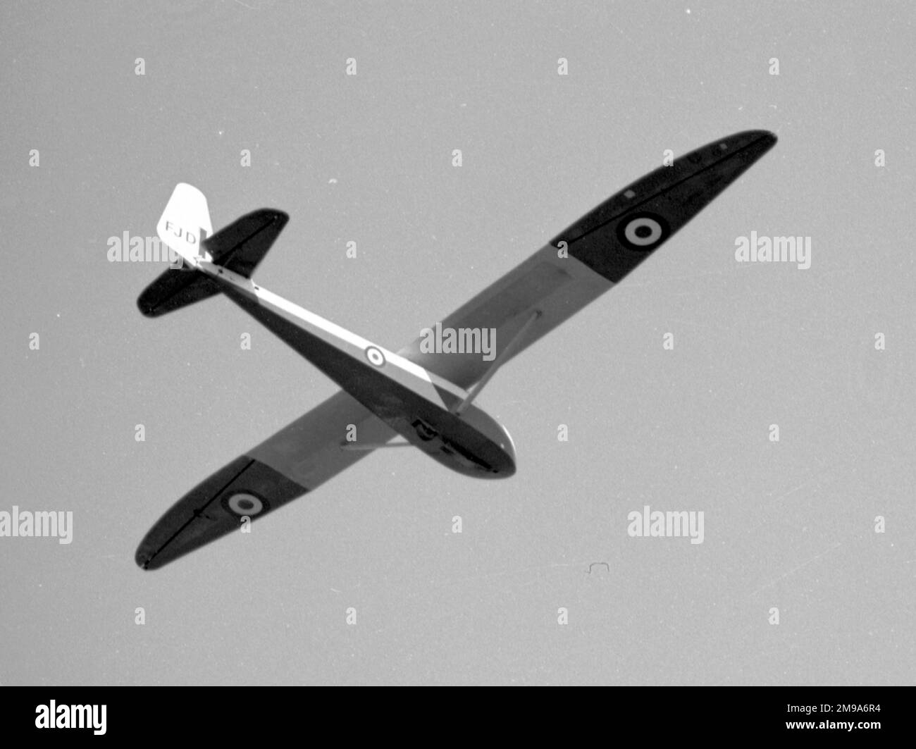 Slingsby T.21b Sedburgh „FJD“, 2-Sitzer-Segelflugzeug, früher betrieben von der Royal Air Force im Namen der Air Cadets und der Combined Cadet Force. Stockfoto