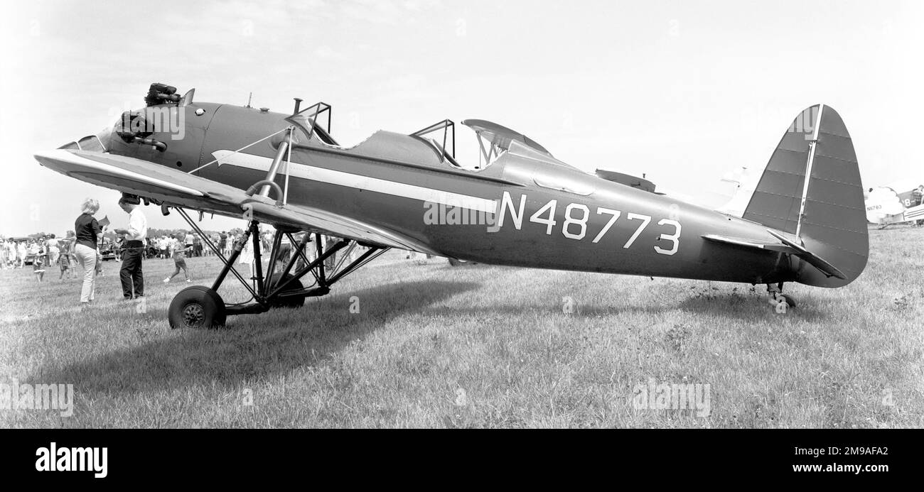 Ryan ST-3KR (PT-22 Recruit) N48773 (msn 1868, ex 41-20659) der ST-3KR hatte einen leistungsstärkeren Kinner R-5-Motor und wurde zum endgültigen Modell. Mit mehr als 1.000 Militärversionen, die während des Zweiten Weltkriegs als PT-22-Rekruten gebaut wurden, von denen viele nach dem Krieg in das zivile Register eintraten. Stockfoto