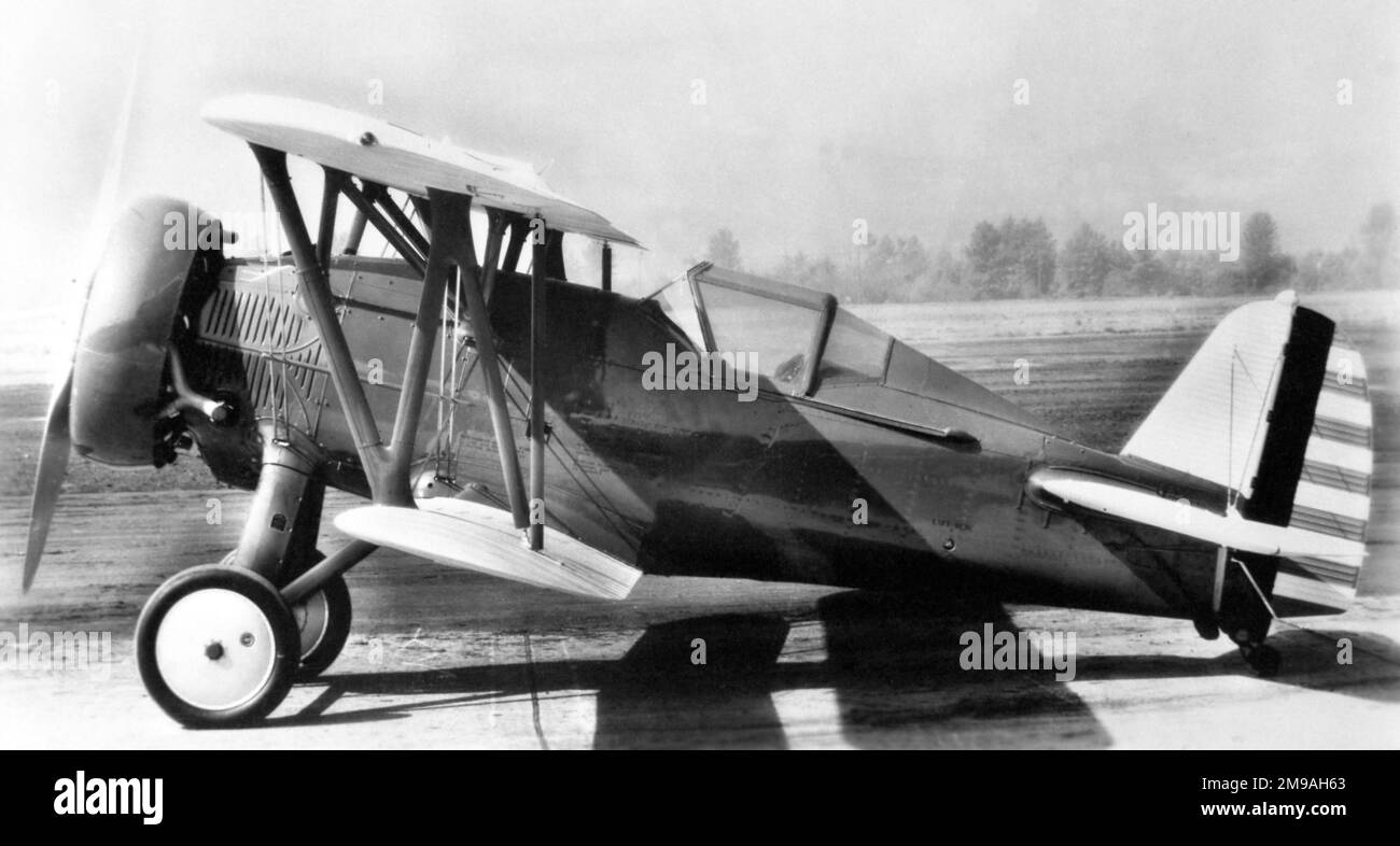 Boeing P-12F 32-101 (msn 1677, Boeing Modell 251). Der letzte der 25-Produktion P-12Fs (und die letzte P-12/F4B-Familie), die mit einer experimentellen geschlossenen Haube ausgestattet ist. Stockfoto