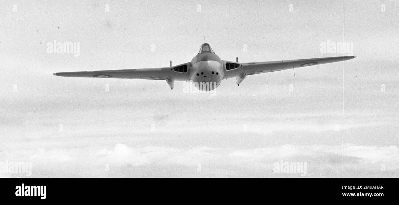 De Havilland DH.100 Vampire F Mk.1 TG/278 (5. Produktion F Mk.1), geflogen von Geoffrey de Havilland Jr., ca. August 1945. Stockfoto