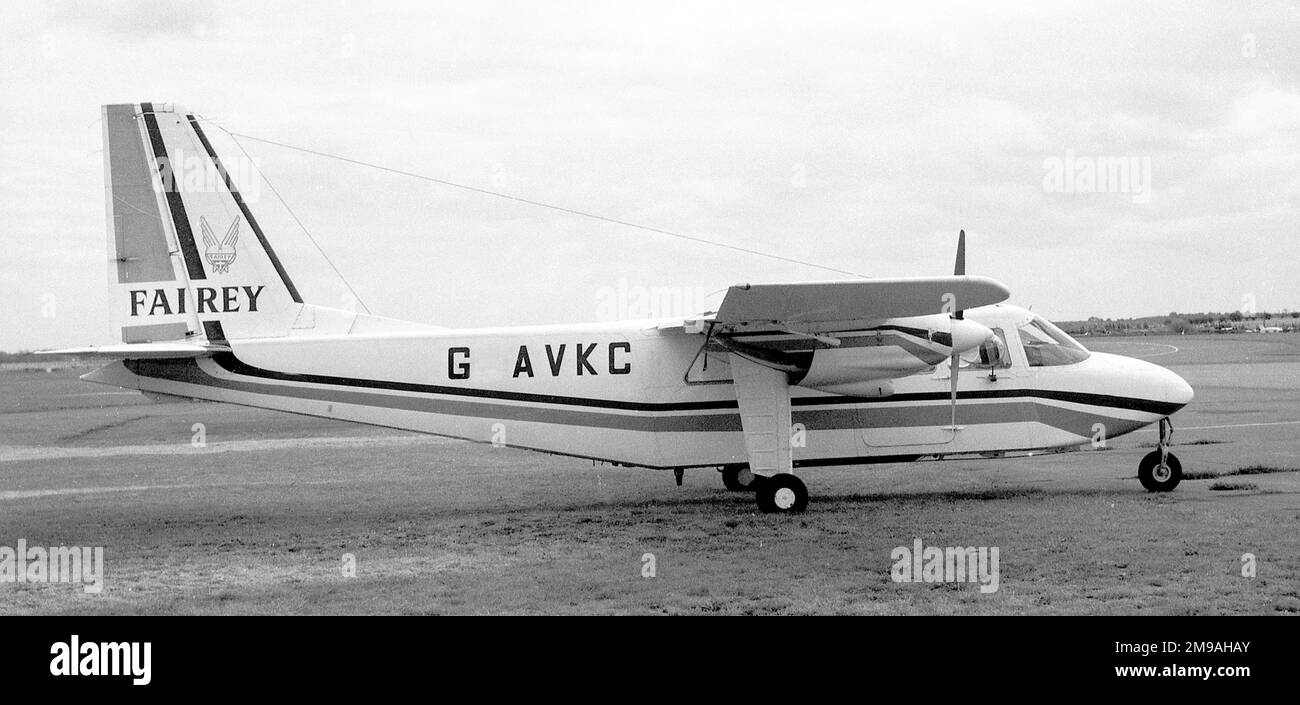 Britten-Norman BN-2A Islander G-AVKC (msn 4), der vierte erbaute Islander, gehört Fairey Aviation, ca. Juli 1967. Stockfoto