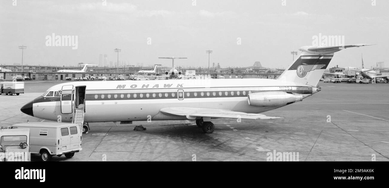 BAC One-Eleven 204/AF N1129J (msn 182) von Mohawk Airlines. Stockfoto