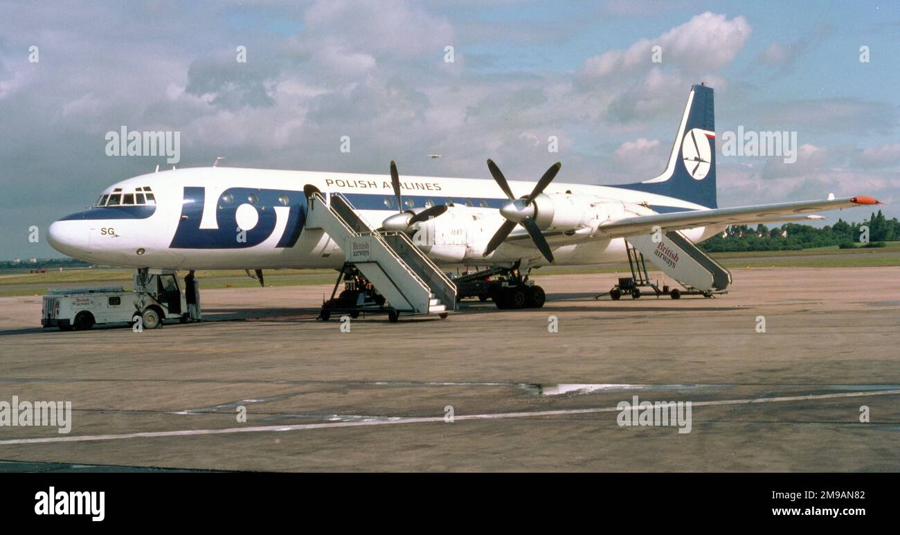 Ilyushin Il-18, von LOT Polish Airlines. Stockfoto