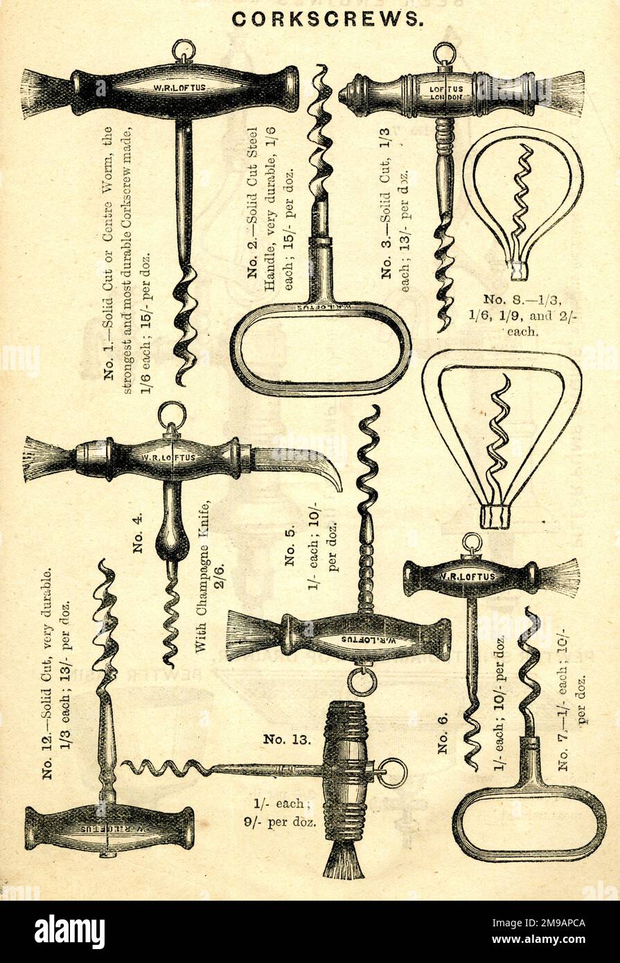 Werbung für Korkenzieher Stockfoto