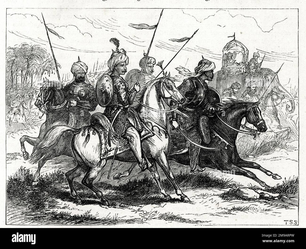 Gruppe von Marathas während des dritten Anglo-Maratha-Krieges (1817-1819), zwischen der British East India Company und dem Maratha Empire, Indien. Stockfoto