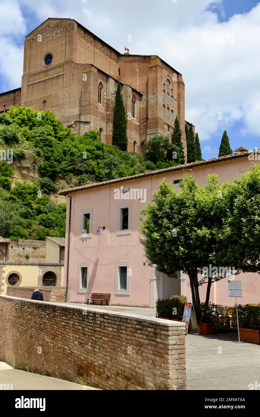 Machen Sie einen Spaziergang durch Siena, Toskana Stockfoto