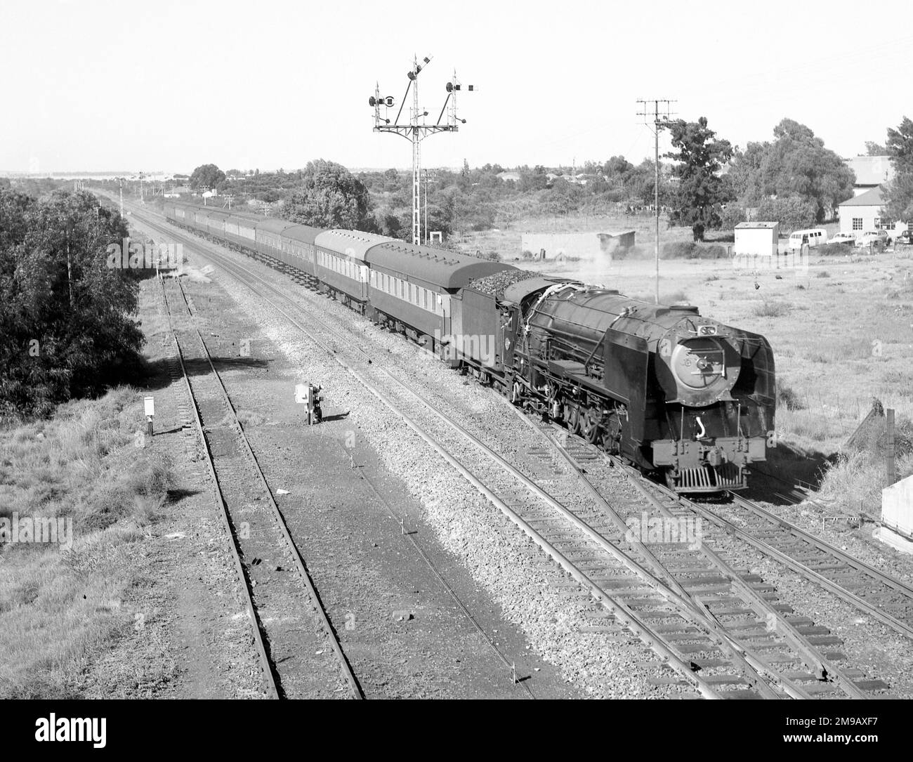 South African Railways ISF-Klasse 4-8-2, Brandfort am 3. Dezember 1967. Stockfoto