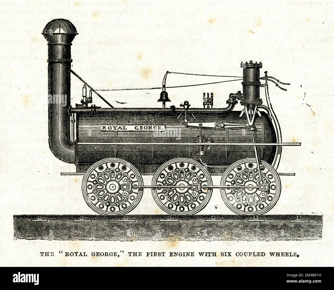 Der Royal George, der erste Lokomotivmotor mit sechs gekoppelten Rädern Stockfoto