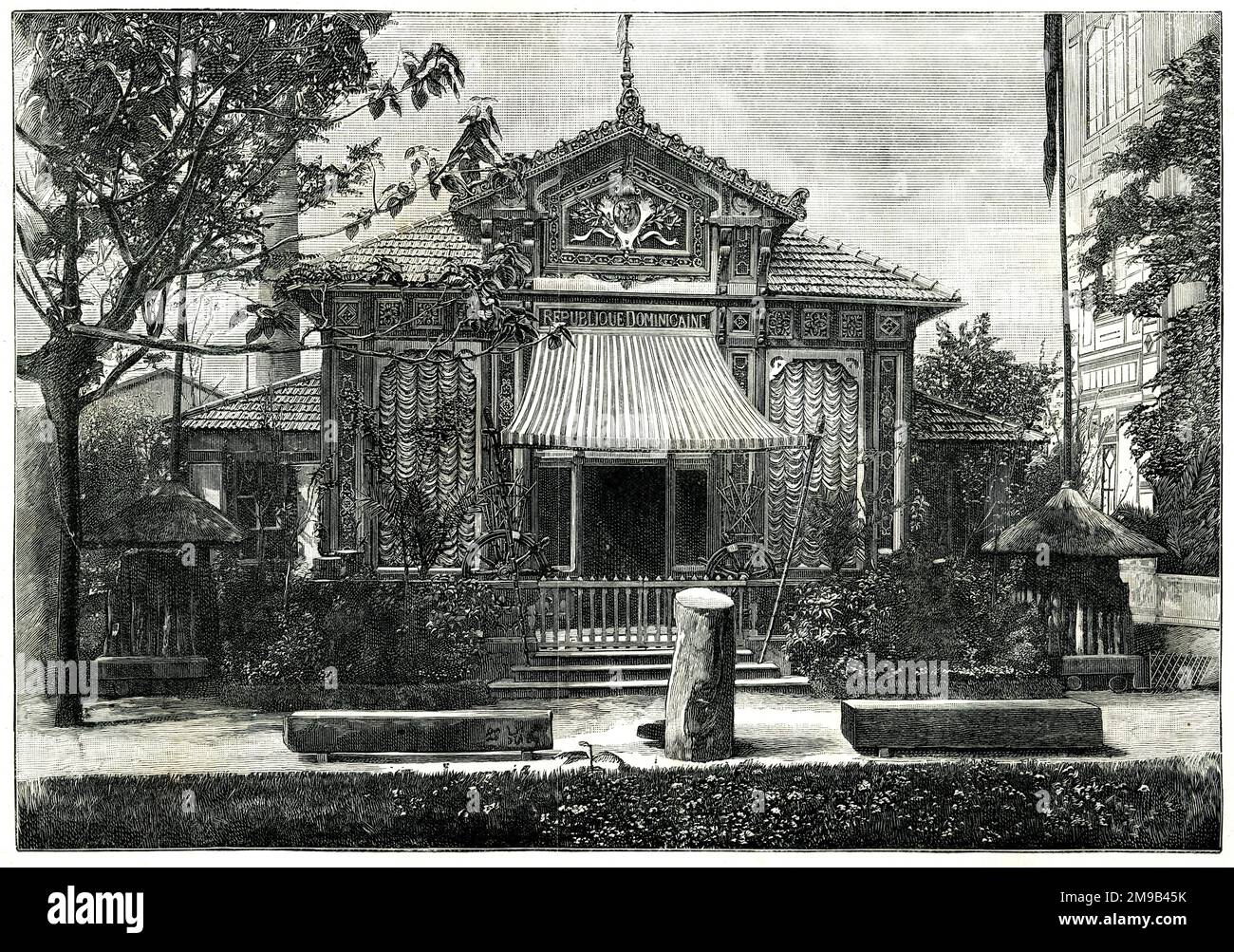 Pavillon der Dominikanischen Republik, Weltausstellung von Paris, 1889 Stockfoto