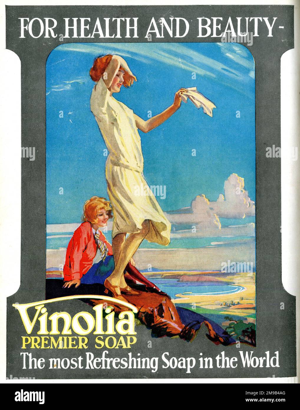 Werbespot, Vinolia Premier Seife für Gesundheit und Schönheit, die erfrischendste Seife der Welt. Stockfoto
