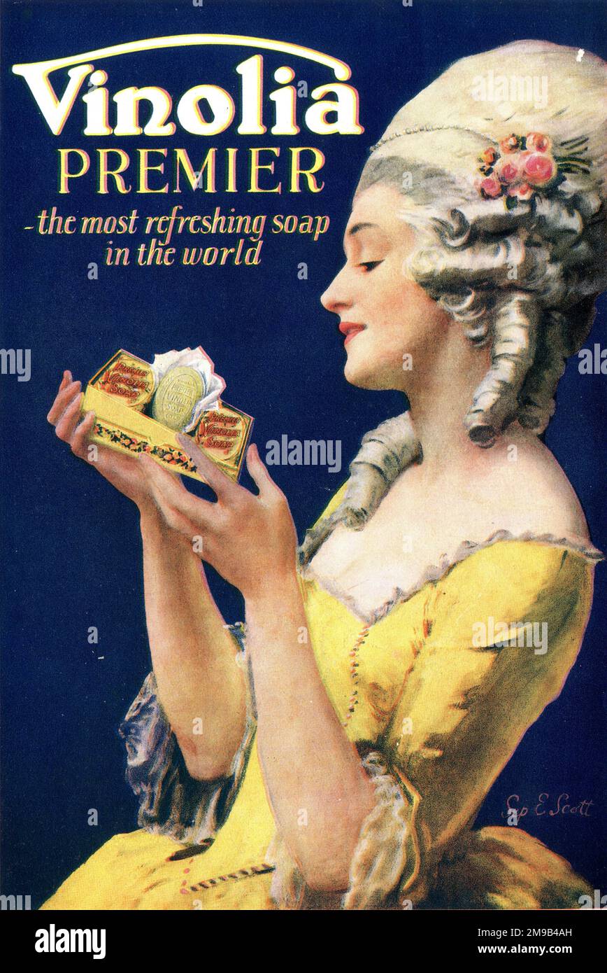 Werbespot, Vinolia Premier Soap - die erfrischendste Seife der Welt. Stockfoto