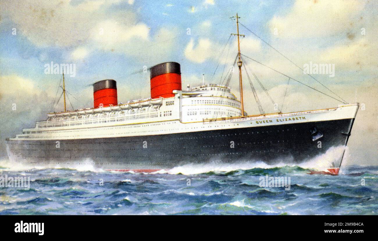 RMS Queen Elizabeth, Cunard-Liner Stockfoto