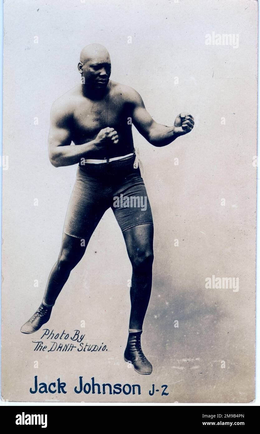 Johnson war der erste schwarze amerikanische Schwergewichtsboxmeister. Er starb 1946 bei einem Autounfall. Stockfoto
