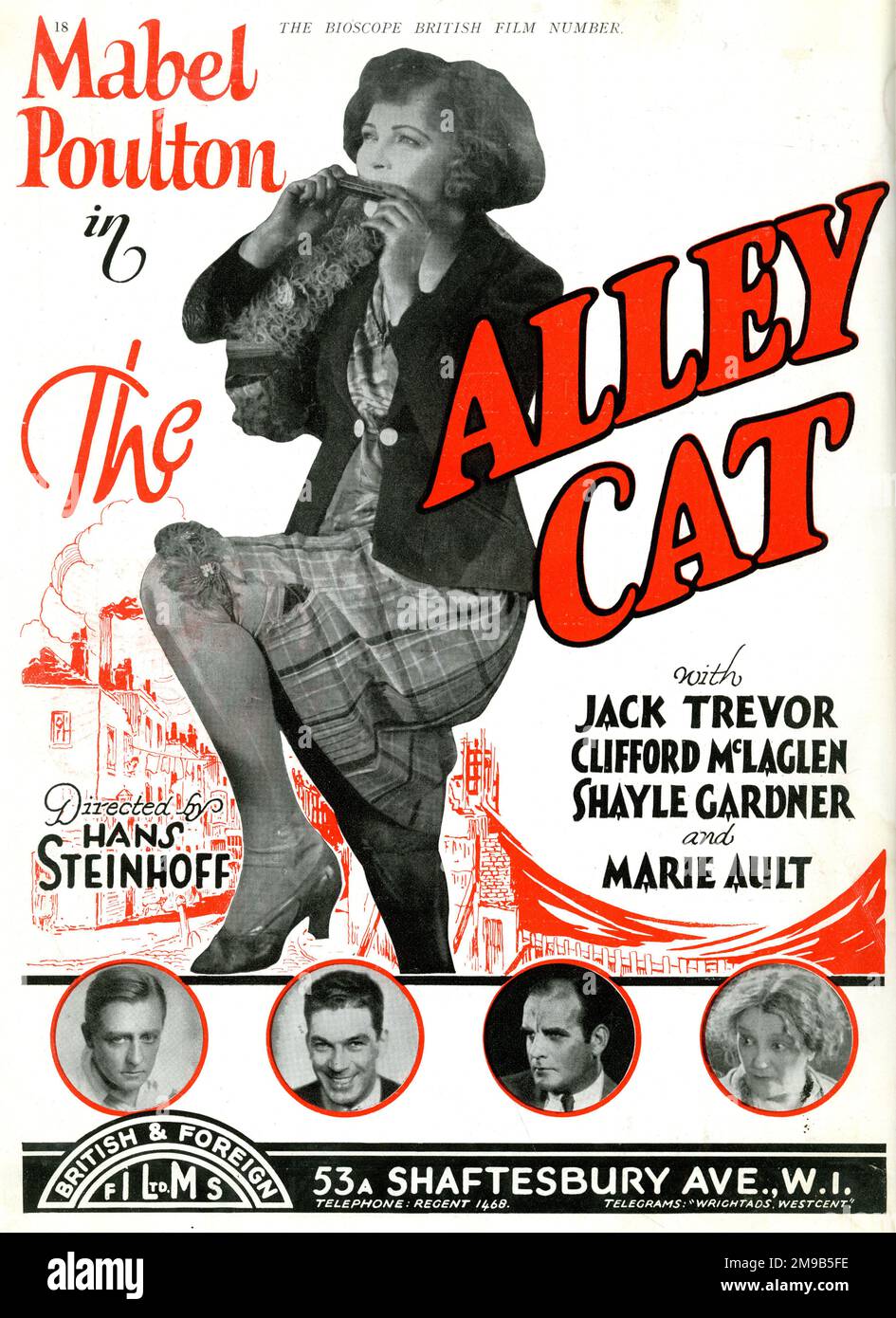 British & Foreign Films, Mabel Poulton in The Alley Cat, Regie Hans Steinhoff Stockfoto