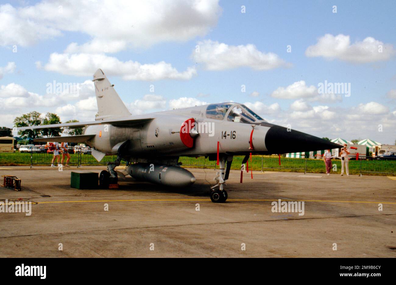 Ejercito del Aire - Dassault Mirage F.1CE C.14-16 (msn ?), Escuadron 141 „Patanes“, Ala de Caza 14, auf der RAF Fairford am 20. Juli 1991. (Ejercito del Aire - Spanische Luftwaffe) Stockfoto