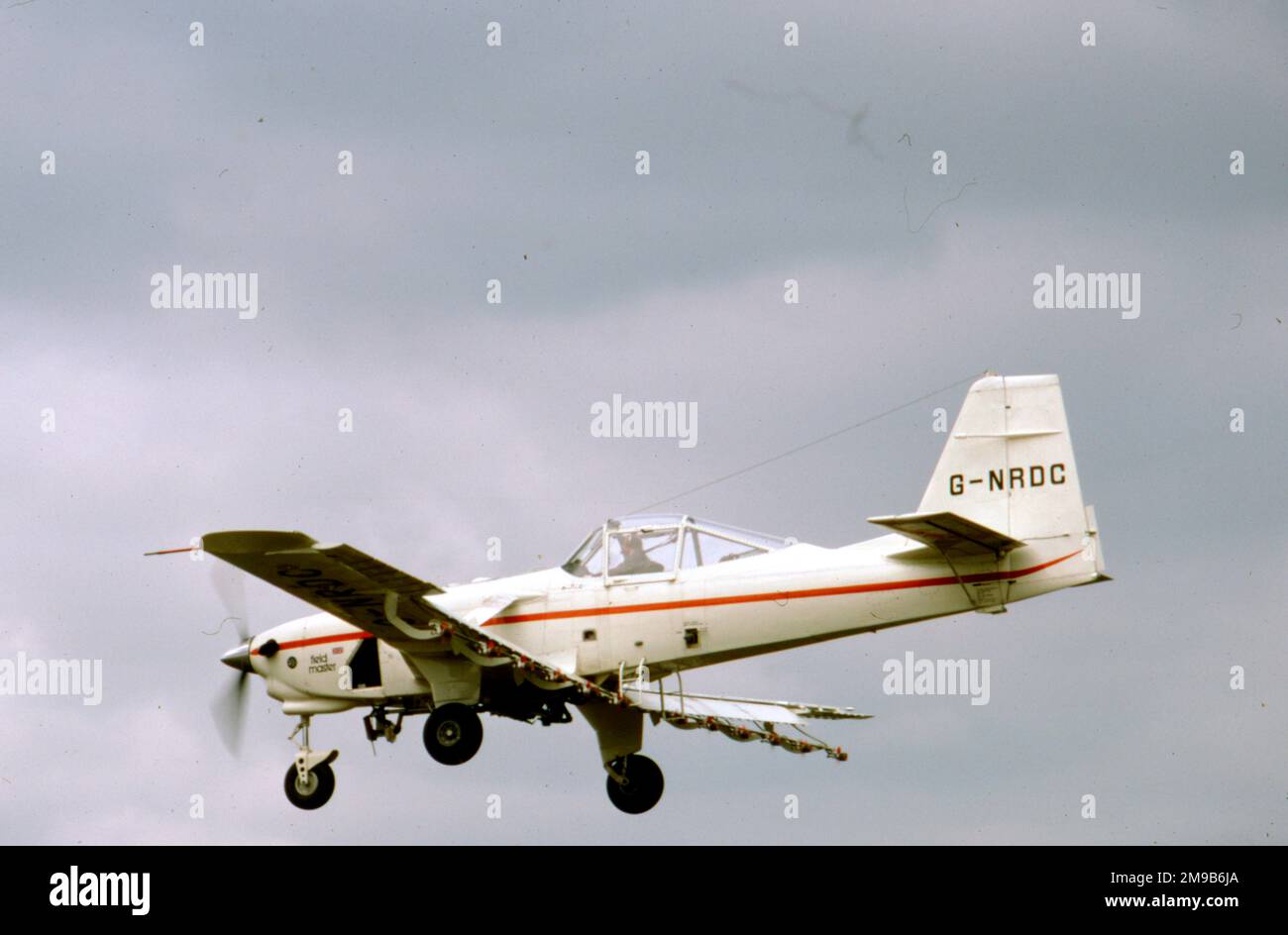 Norman NDN-6 Fieldmaster G-NRDC (msn 004), betrieben von Norman Aircraft Ltd., auf der SBAC Farnborough Air Show vom 5-12. September 1982. Stockfoto