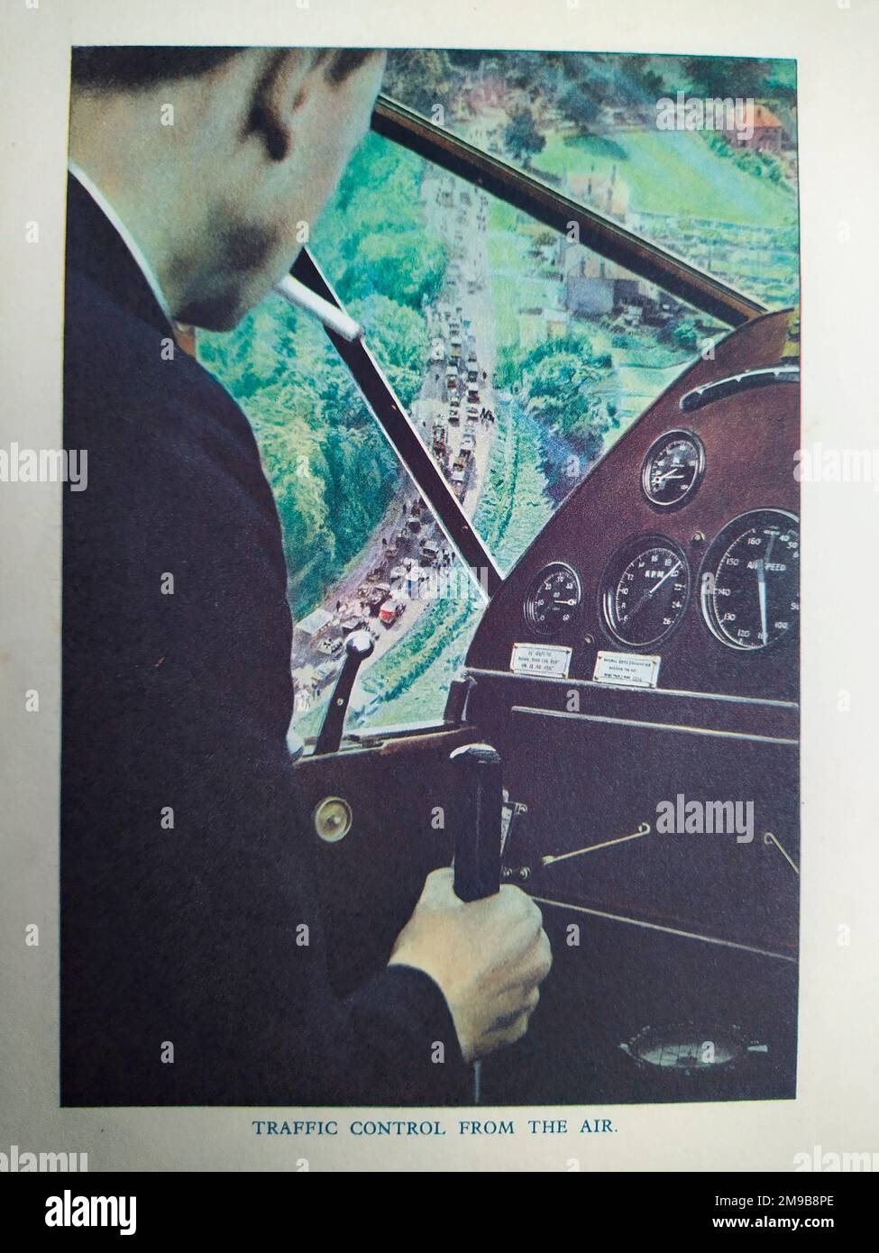 Das Auto-Bilderbuch, Verkehrskontrolle aus der Luft Stockfoto