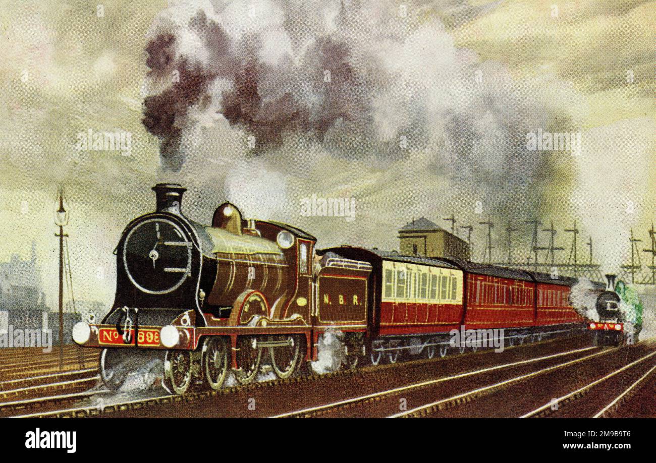 NBR (Nordbritisch) Dampflokomotive Sir Walter Scott, Nr. 898, verlässt Aberdeen mit einem Edinburgh Express Stockfoto